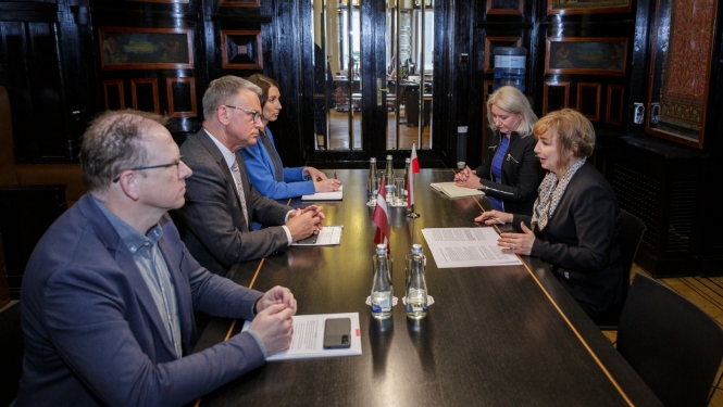 Tikšanās ar Polijas vēstnieci Latvijā V.E. Moniku Mihališinu (H.E. Monika Michaliszyn)