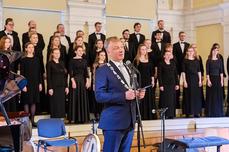 Jāzepa Vītola Latvijas Mūzikas akadēmijas svinīgā pieņemšanā par godu augstskolas 100. jubilejai