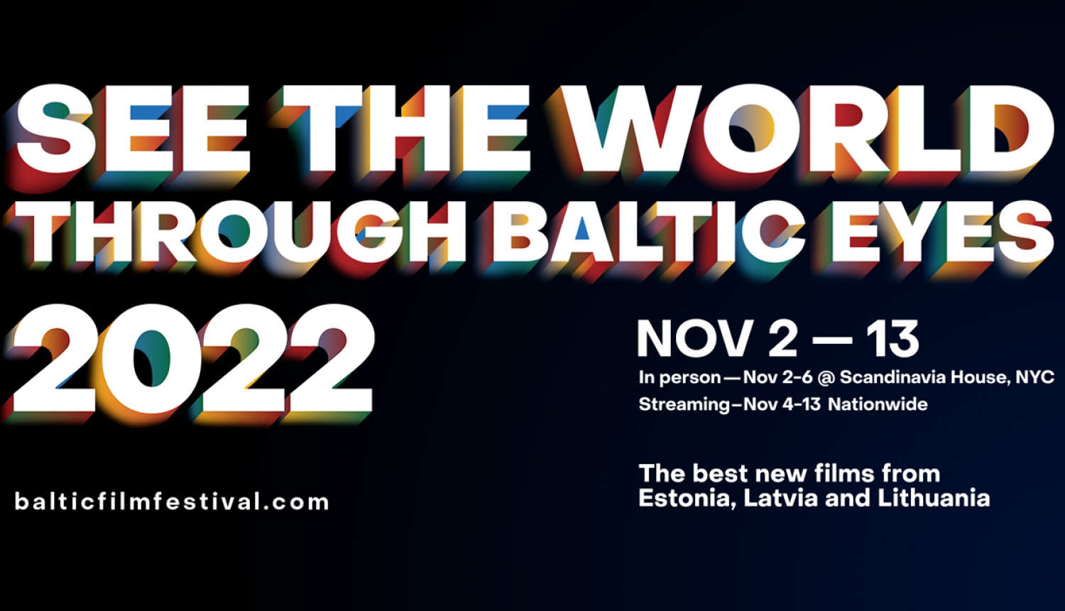 Ņujorkas Baltijas filmu festivāla (NY BFF) reklāmas plakāts