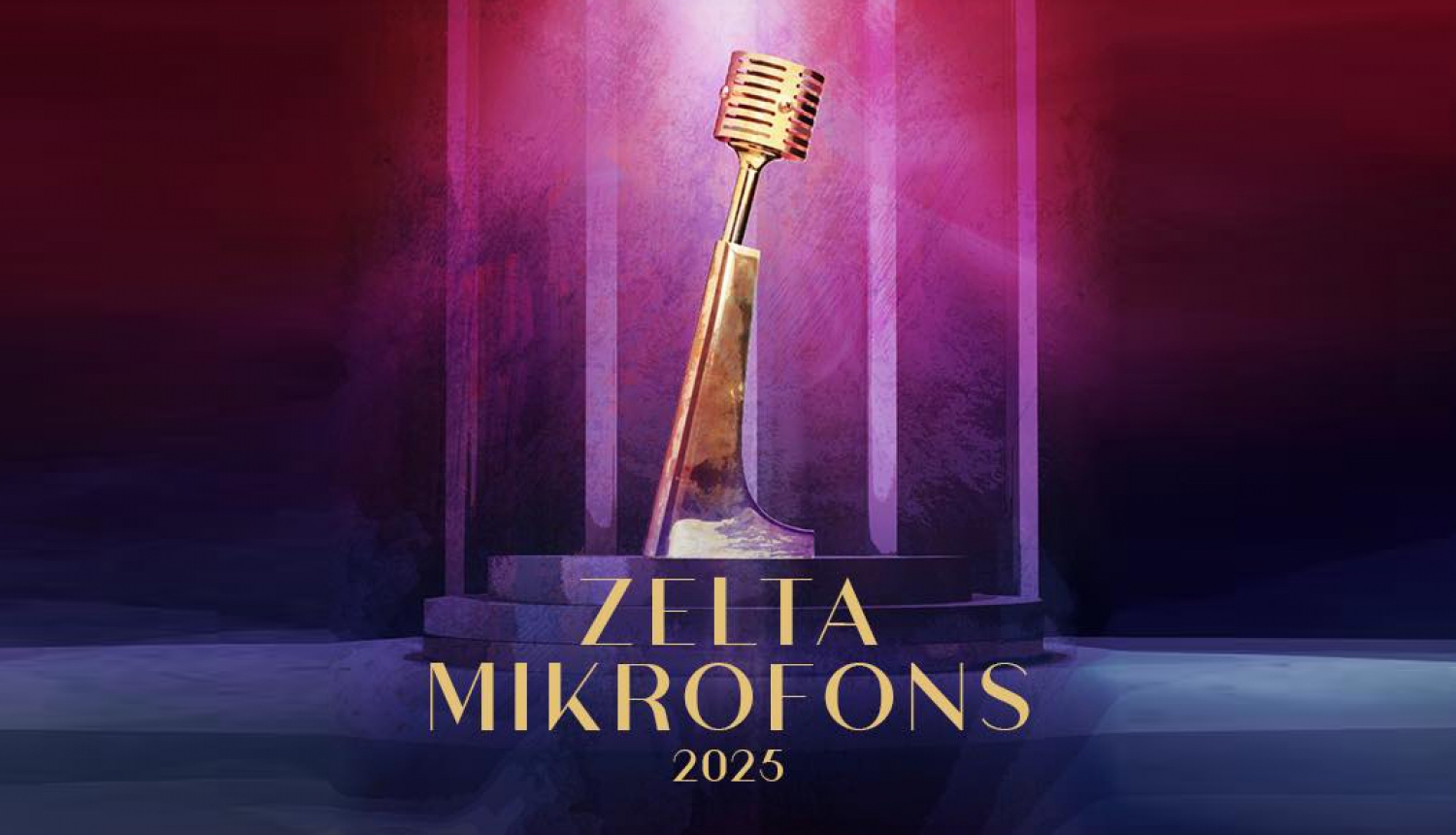 Zelta mikrofons 2025 uzraksts/logo